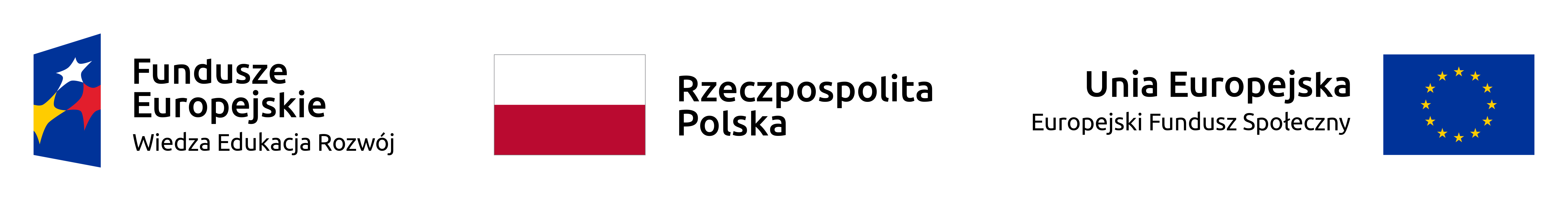 Logo Fundusze Europejskie Wiedza, Edukacja, Rozwój. Flaga Rzeczpospolitej Polskiej. Flaga Unii Europejskiej, Europejski Fundusz Społeczny.